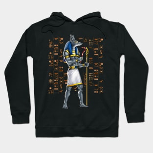 Anubis Egyptian Hieroglyphs Hoodie